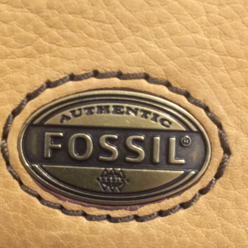 Fossil Leather Suede/Brass Colorblock Zipper Card… - image 4